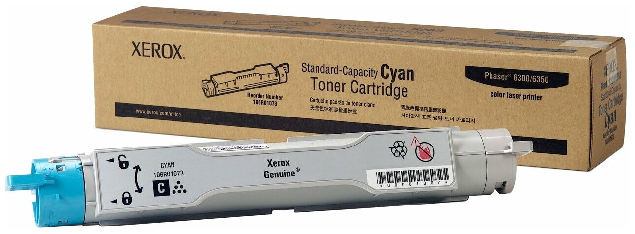 Тонер-картридж XEROX 106R01073 Phaser 6300/6350 голубой (4000 страниц)