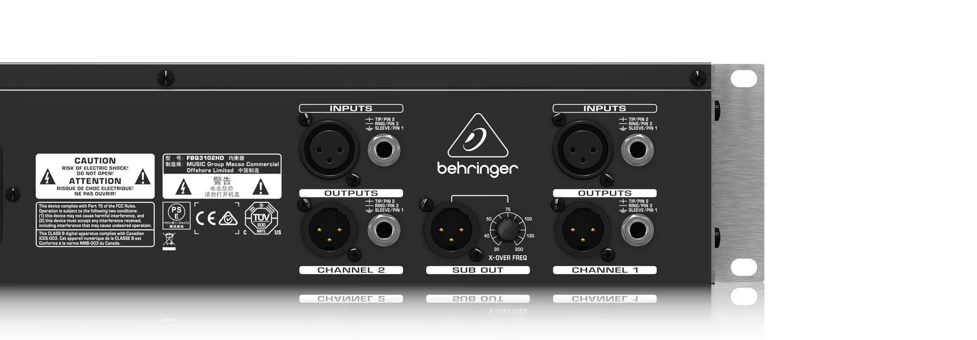 Behringer FBQ3102HD 2-канальный 31-полосный графический эквалайзер с системой детектирования обратной связи регулир фильтры LoCut и HiCut