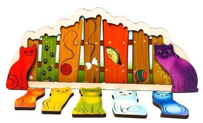 Рамка-вкладыш Нескучные игры Разноцветные котята, 28 х 13 см - фото №4