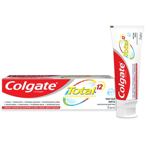 Купить Паста зубная Colgate/Колгейт Тотал 12 Чистая мята 75мл, Colgate-Palmolive (Китай), Зубная паста