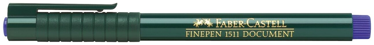 Ручка капиллярная (линер) FABER-CASTELL "Finepen 1511", синяя, корпус темно-зеленый, линия письма 0,4 мм, 151151