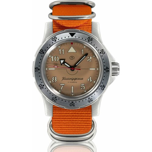 Наручные часы Восток Командирские, оранжевый наручные часы командирские автоподзавод 12 18023а серебряный