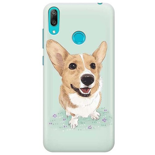 фото Ультратонкий силиконовый чехол-накладка для huawei y7 (2019) с принтом "корги" gosso