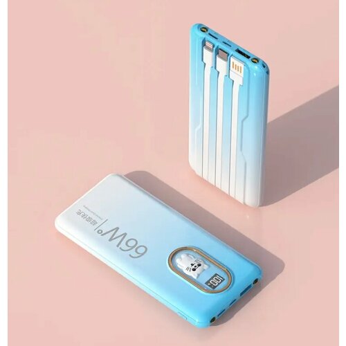 Внешний Аккумулятор с котиком Power Bank для IPhoneAndroid Портативное Зарядное Устройство Быстрая Зарядка 20000 mAh Голубой 239900₽