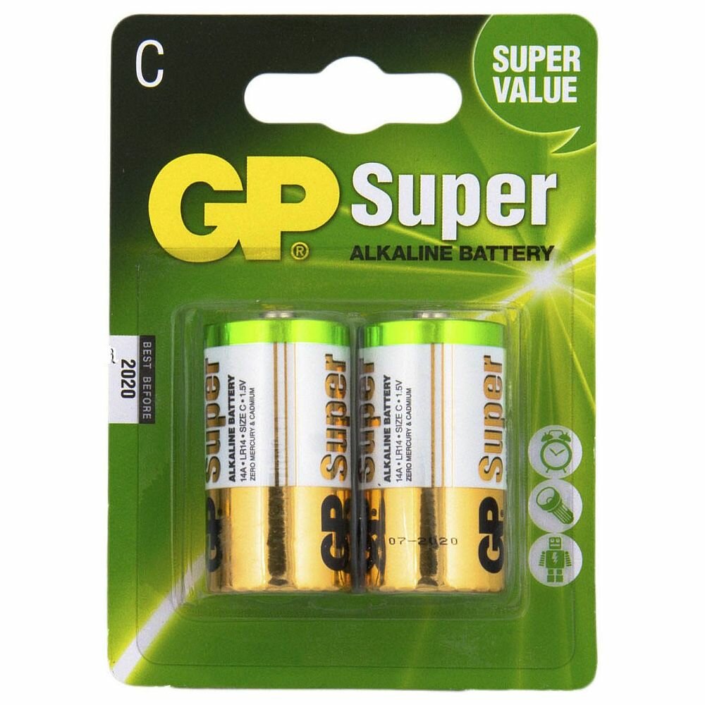 Батарейка GP Super Alkaline 14A-2CR2, типоразмер C, 2 шт