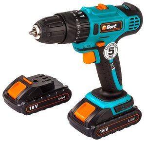 Аккумуляторная ударная дрель-шуруповерт Bort BAB-18IX2LI-FD 91275998 Дрель-шуруповерт Bort BAB-18Ix2