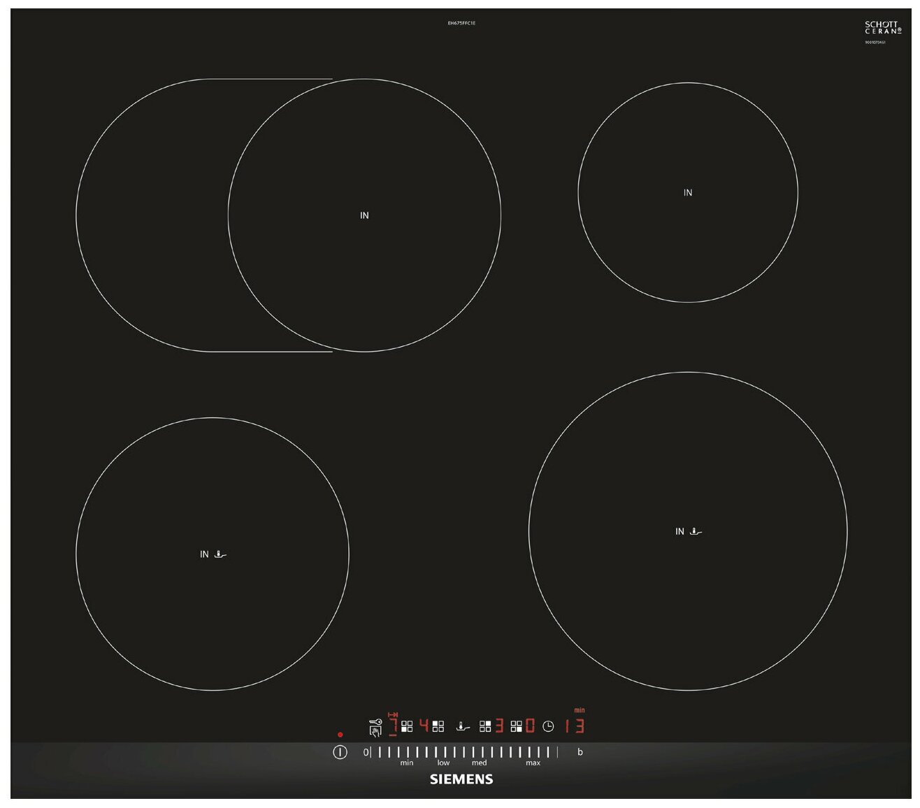 Индукционная варочная панель Siemens EH675FFC1E, черный