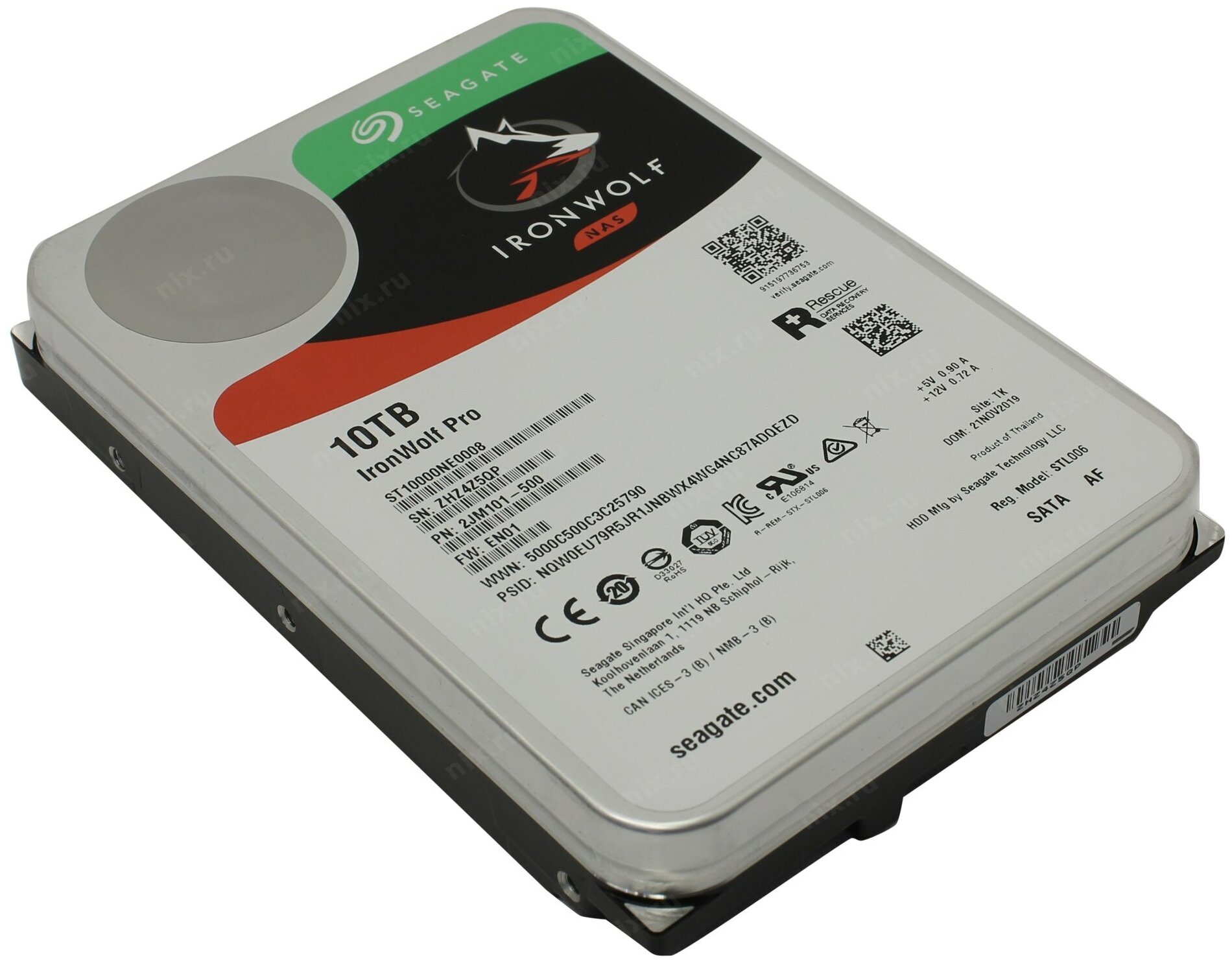 Жесткий диск HDD 10Tb Seagate IronWolf Pro ST10000NE0008 3.5" SATA 6Gb/s 256Mb 7200rpm