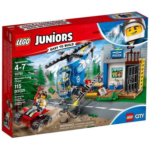 набор полиции yh 106p погоня в пакете Конструктор LEGO Juniors 10751 Погоня горной полиции, 115 дет.