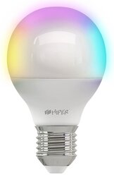 Лампа светодиодная HIPER IoT A1 RGB, E27, G45, 6Вт, 6500 К
