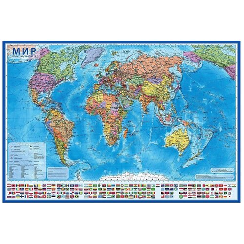 Интерактивная карта Мир политический 1:28М (с ламинацией)117х80 КН045
