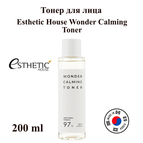 Esthetic House Тонер для лица успокаивающий Хауттюйния 98% Wonder Calming Toner, 200 мл, Корея