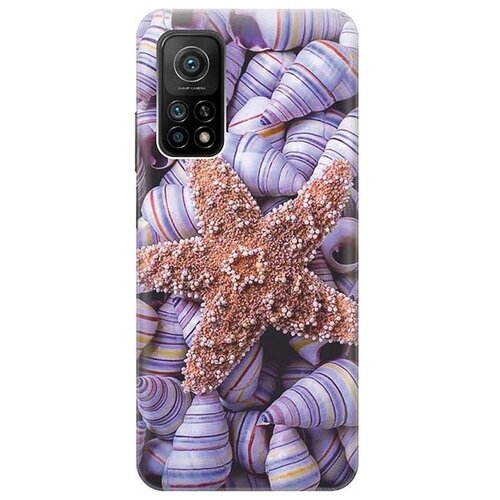 фото Чехол - накладка artcolor для xiaomi mi 10t с принтом "сиреневые ракушки" re:pa