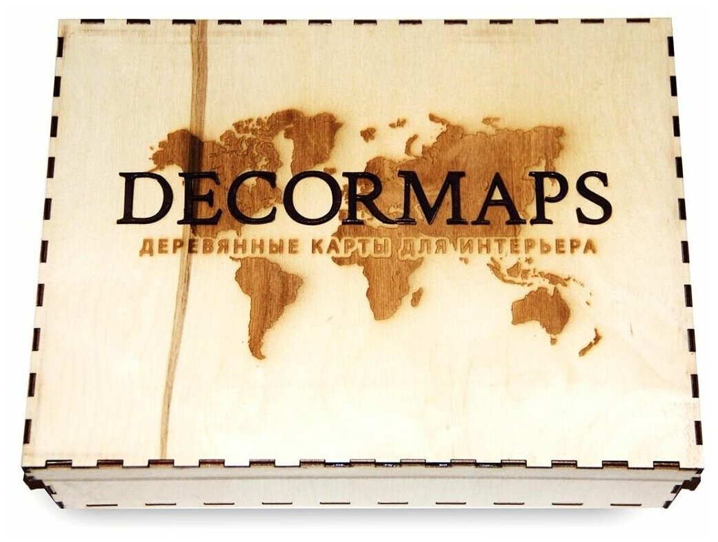 Деревянная карта мира Decormaps 140*80, разноцветная, 3D