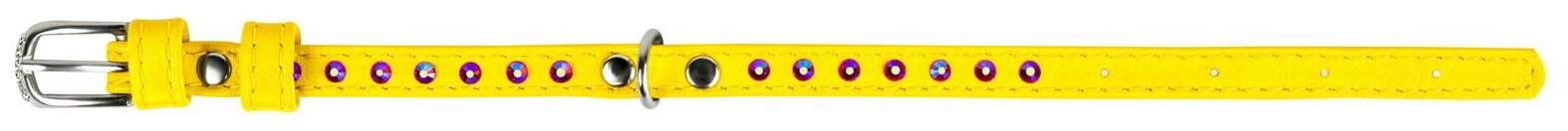 Ошейник COLLAR GLAMOUR с клеевыми стразами желтый ширина 15мм, длина 27-36см - фотография № 4