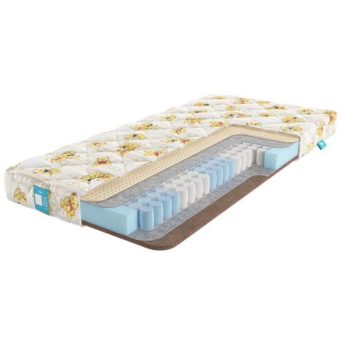 фото Матрас детский промтекс-ориент teen комби 1, 80x190 см, пружинный, белый/бежевый