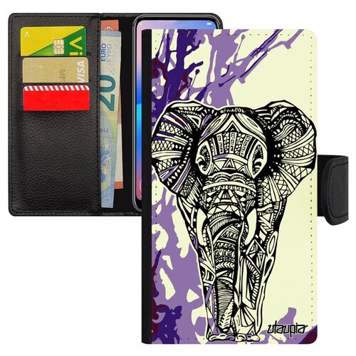 фото Чехол-книжка на смартфон galaxy s10e, "слон" саванна мудрый utaupia