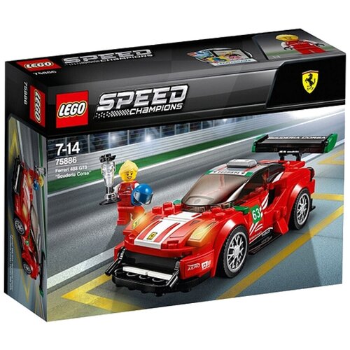 Конструктор LEGO Speed Champions 75886 Ferrari 488 GT3 Scuderia Corsa, 179 дет. конструктор china bricks zm110 ferrari 488 gt3 scuderia corsa из серии машины спид чемпионс