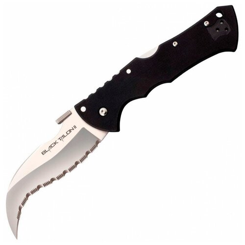 Нож складной Cold Steel Black Talon II Serrated Edge черный нож hold out 3 crucible cpm s35vn black g 10 11g3 от cold steel