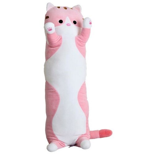Мягкая игрушка-подушка Кот Батон Розовый 100см/подушка-валик