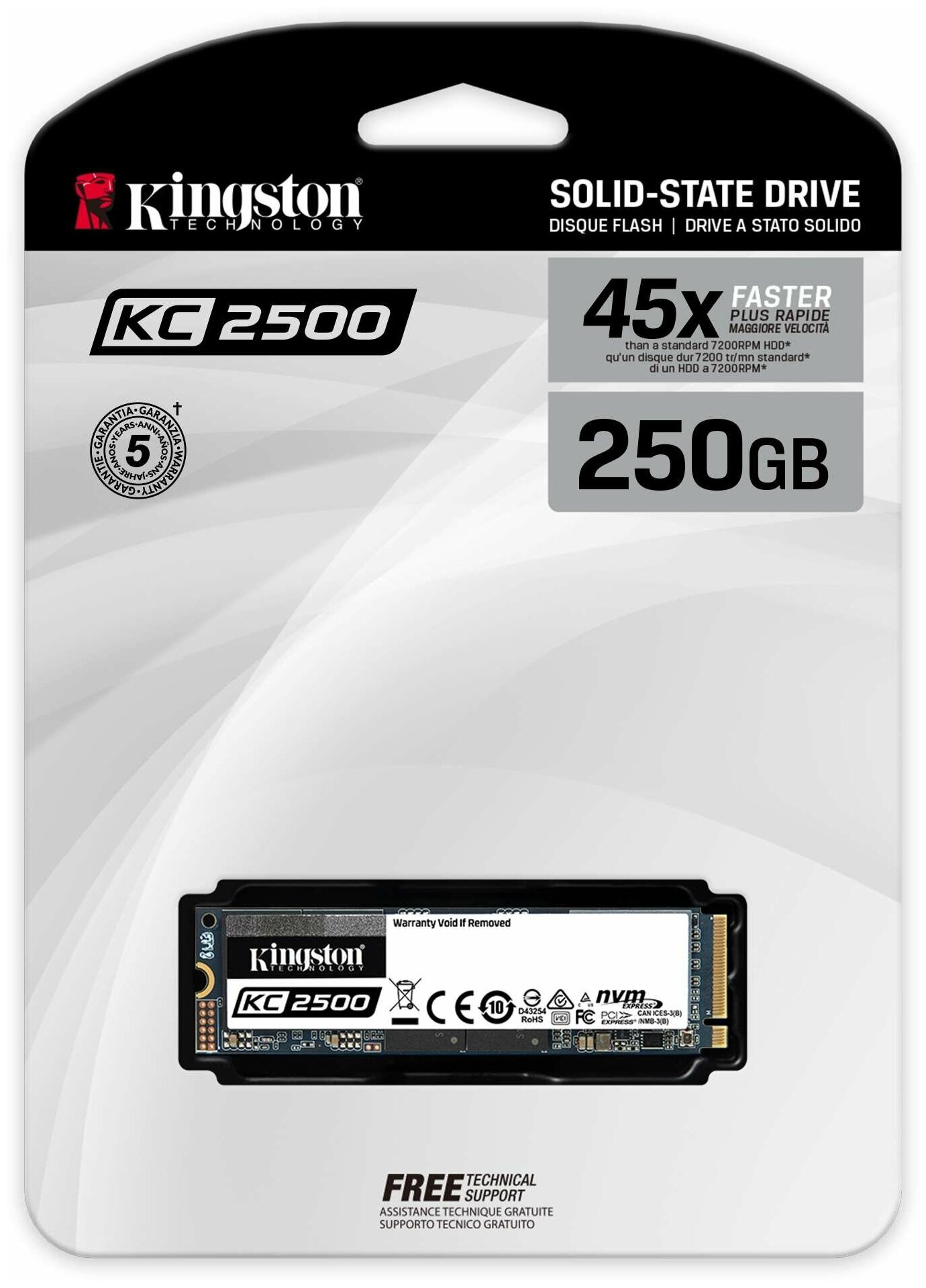 SSD накопитель KINGSTON KC2500 1ТБ, M.2 2280, PCI-E x4, NVMe - фото №3
