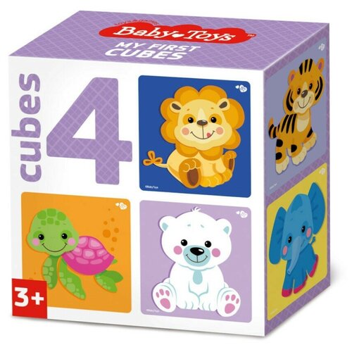 Кубики Десятое королевство BabyToys Звери 4шт 3543