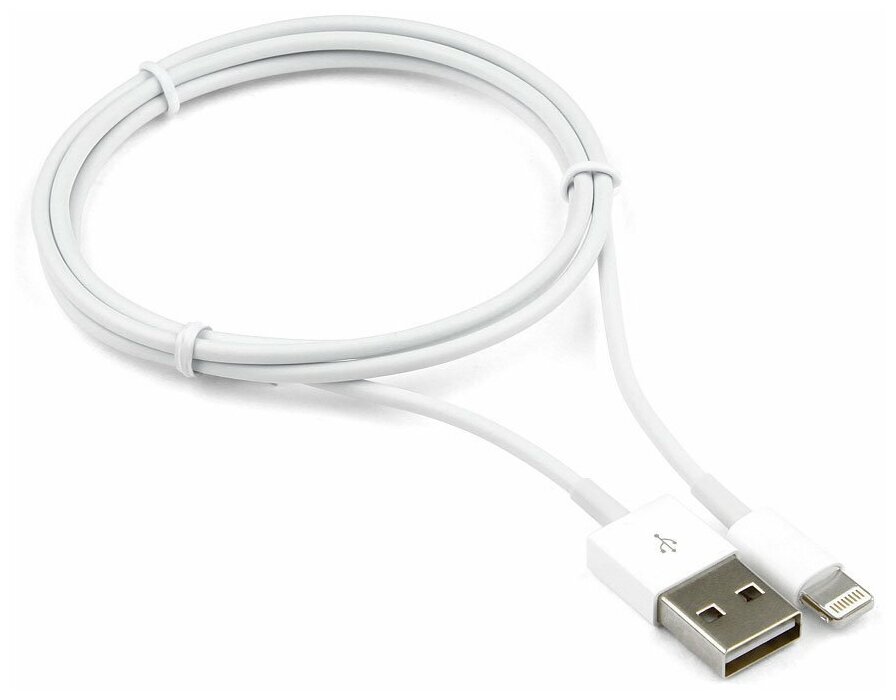 Gembird Кабель USB AM Apple, для iPhone5 6 Lightning, 1м, белый CC-USB-AP2MWP