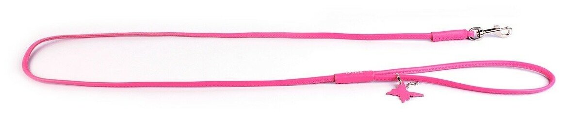 Поводок WAUDOG Glamour для собак кожаный круглый, Д 4 мм, Дл 122 см розовый