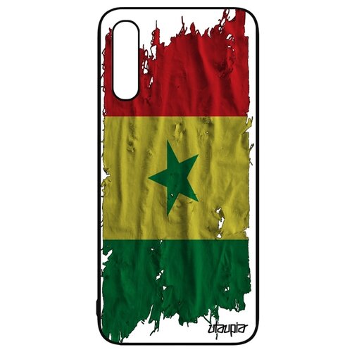 фото Чехол для телефона galaxy a50, "флаг сенегала на ткани" государственный страна utaupia