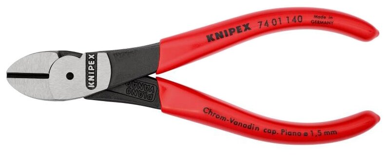 Бокорезы KNIPEX особо мощные, 140 мм, фосфатированные, обливные ручки