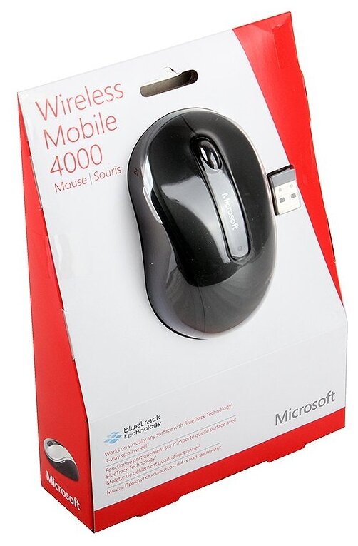 Беспроводная компактная мышь Microsoft Wireless Mobile Mouse 4000, черный