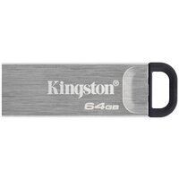 Флешка Kingston DataTraveler Kyson 64ГБ USB3.1 серебристый/черный (DTKN/64GB)