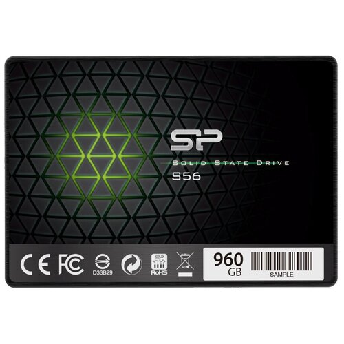 Твердотельный накопитель Silicon Power 960 ГБ SATA Slim S56 960GB твердотельный диск 960gb silicon power s56 2 5 sata iii r w 560 530 mb s tlc