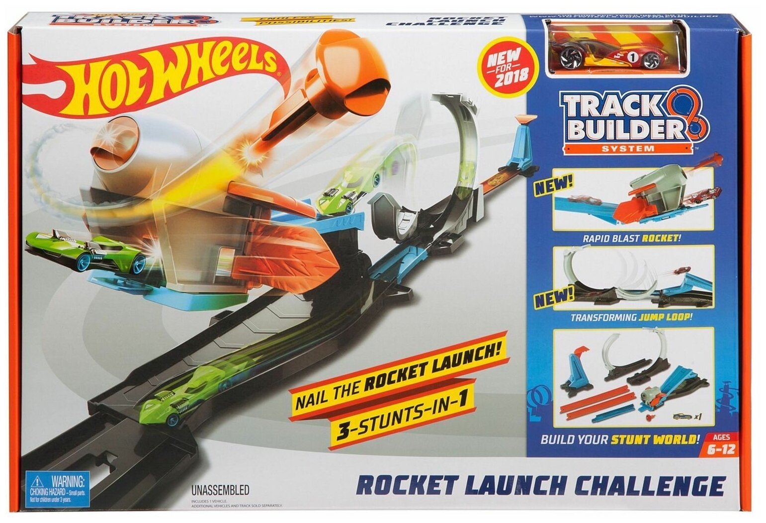 Игровой набор Hot Wheels Конструктор трасс Запуск ракеты FLK60