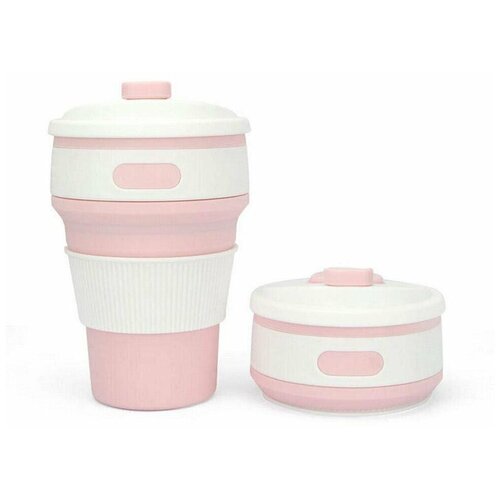 Силиконовый складной стакан / Дорожный складной стакан / Походный раскладной стакан / Стакан-непроливайка из силикона / Складной стакан в школу