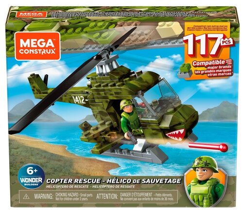 Конструктор Mega Construx Wonder Builders GNY51 Военный вертолет, 117 дет.