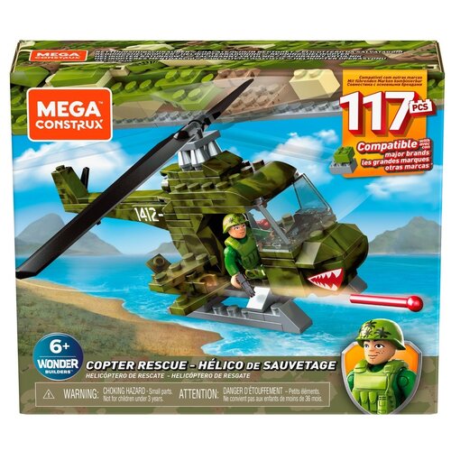 Конструктор Mega Construx Wonder Builders GNY51 Военный вертолет, 117 дет.