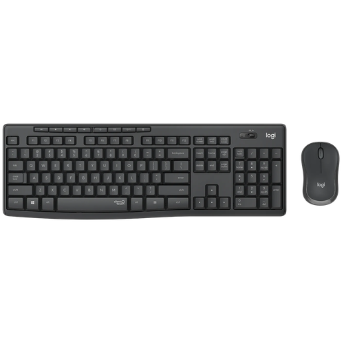 Комплект клавиатура + мышь Logitech Silent Wireless Combo MK295, графитовый, только английская комплект клавиатура мышь logitech wireless combo mk345 черный только английская