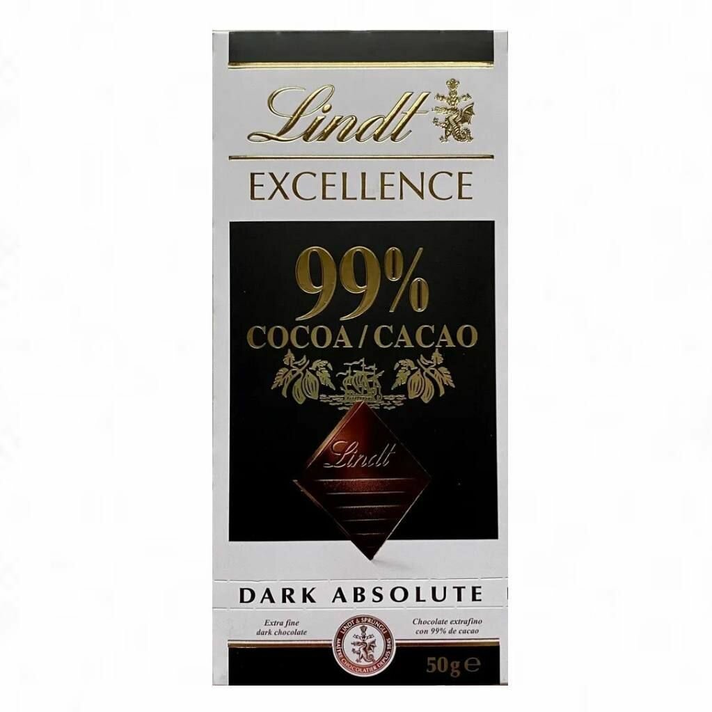 Lindt Excellence Dark Absolute темный шоколад 99% какао , 50 г (из Финляндии)