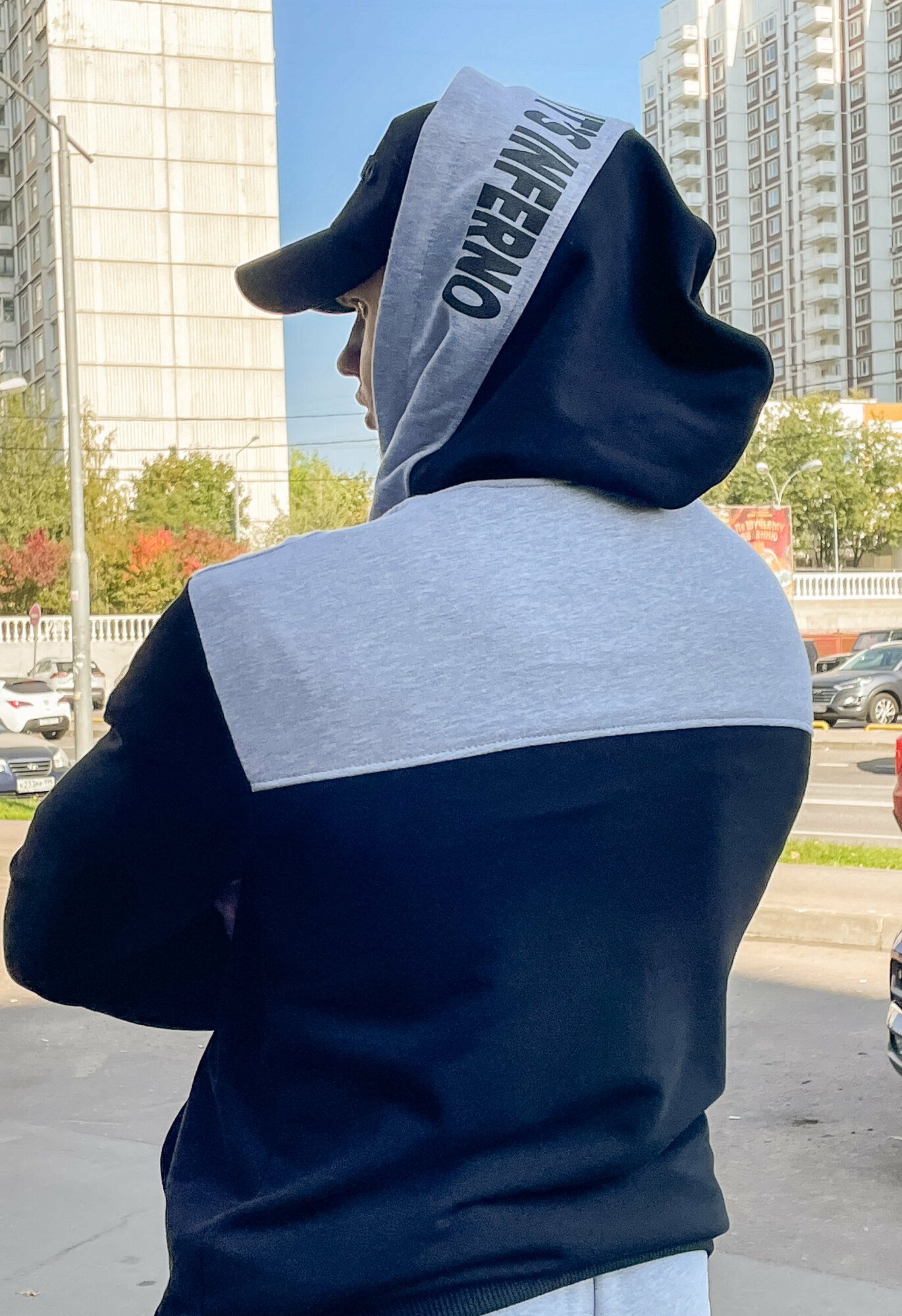 Худи Inferno Style Худи комбо INFERNO style Х-003-001, размер 2XL, , черный с серым — фото 1