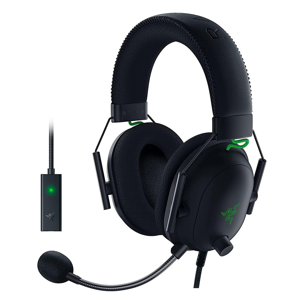 Полноразмерные Razer BlackShark V2 with USB Sound Card, черный.