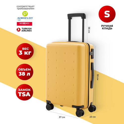 Чемодан Xiaomi, 38 л, размер S, желтый чемодан 38 л размер s желтый