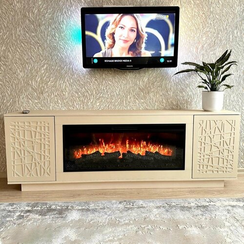 Линейный электрокамин FlameKamin Майами SL с очагом Joker 45 (линейный электрический камин)