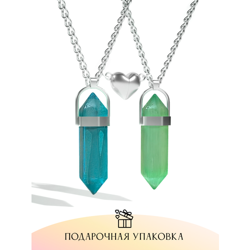 Колье Caroline Jewelry, кристалл, длина 51 см, серебряный, зеленый колье fashion jewelry длина 51 см серебряный