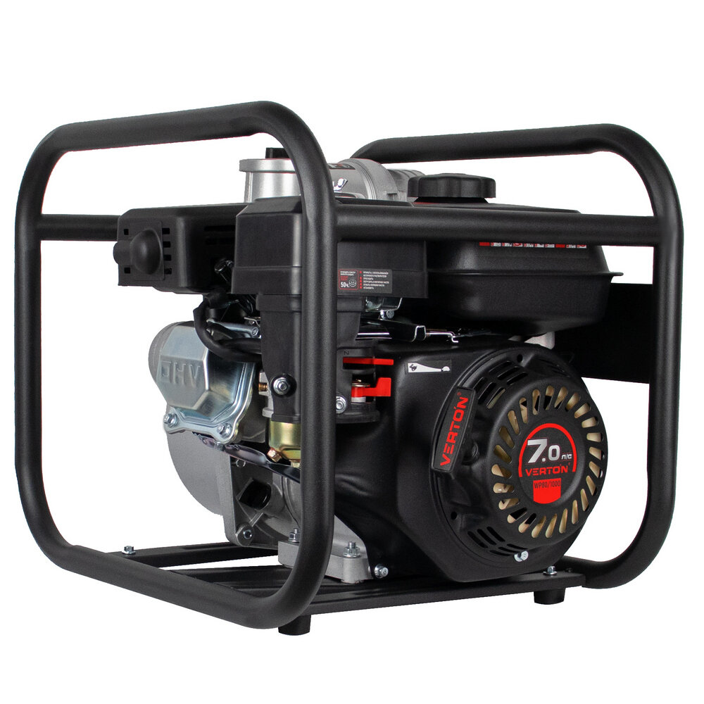 фото Мотопомпа Verton WP 80/1000 (7л. с/212см3,80мм/3", 1000л/мин,60м3/ч, h8м/26, d8мм)