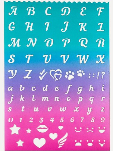 Изображение товара Трафареты для школы, творчества английские буквы и цифры