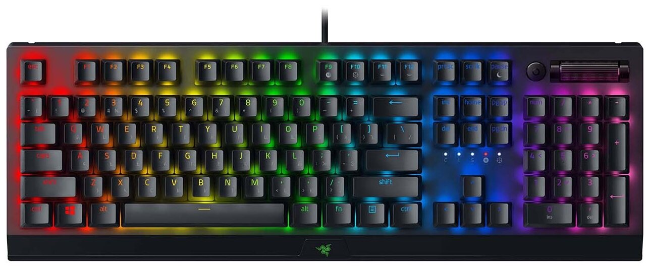Игровая клавиатура Razer BlackWidow V3 Razer Green / Clicky, русская раскладка, черный
