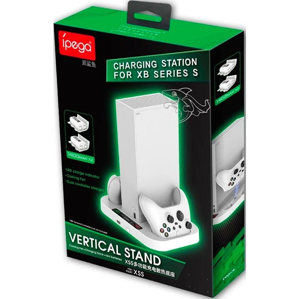 Зарядная станция iPega для 2-х геймпадов Microsoft XBOX Series S + 2 аккумулятора 1400 мА·ч (PG-XBS012) белый — фото 1