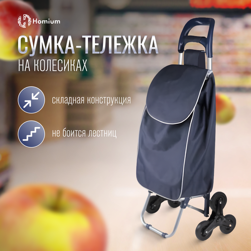 фото Сумка-тележка homium, 35 л, 30х95х38 см, ручная кладь, темно-синий