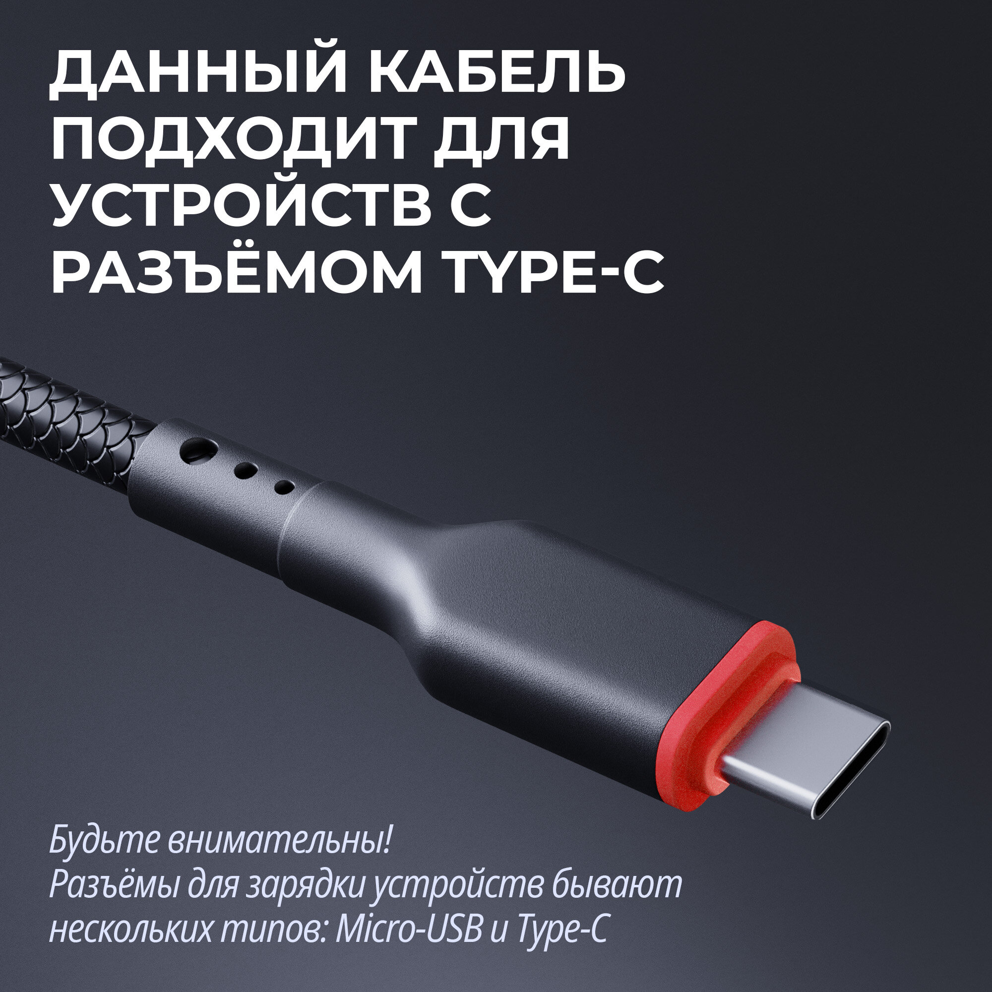 USB кабель Defender F156 TypeC черный, 1м, 2.4А, PVC, пакет — фото 1